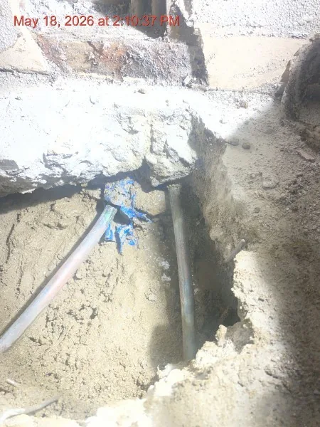 Under-slab routing — pipe work in progress