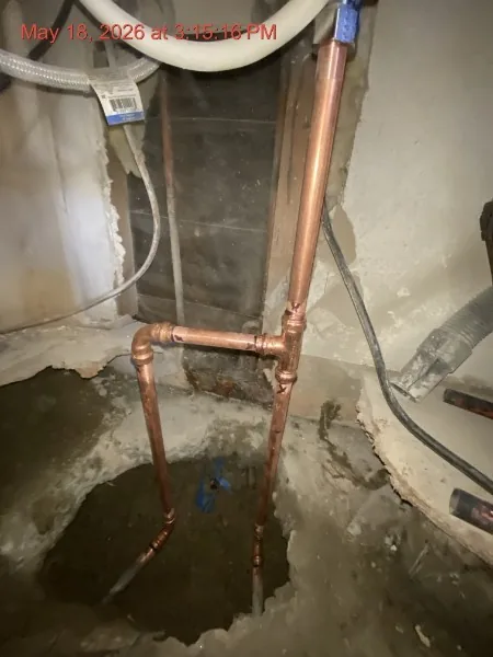 Leak source identified — slab penetration